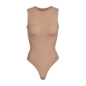 SKIMS Tan Sleeveless Fitted Bodysuit